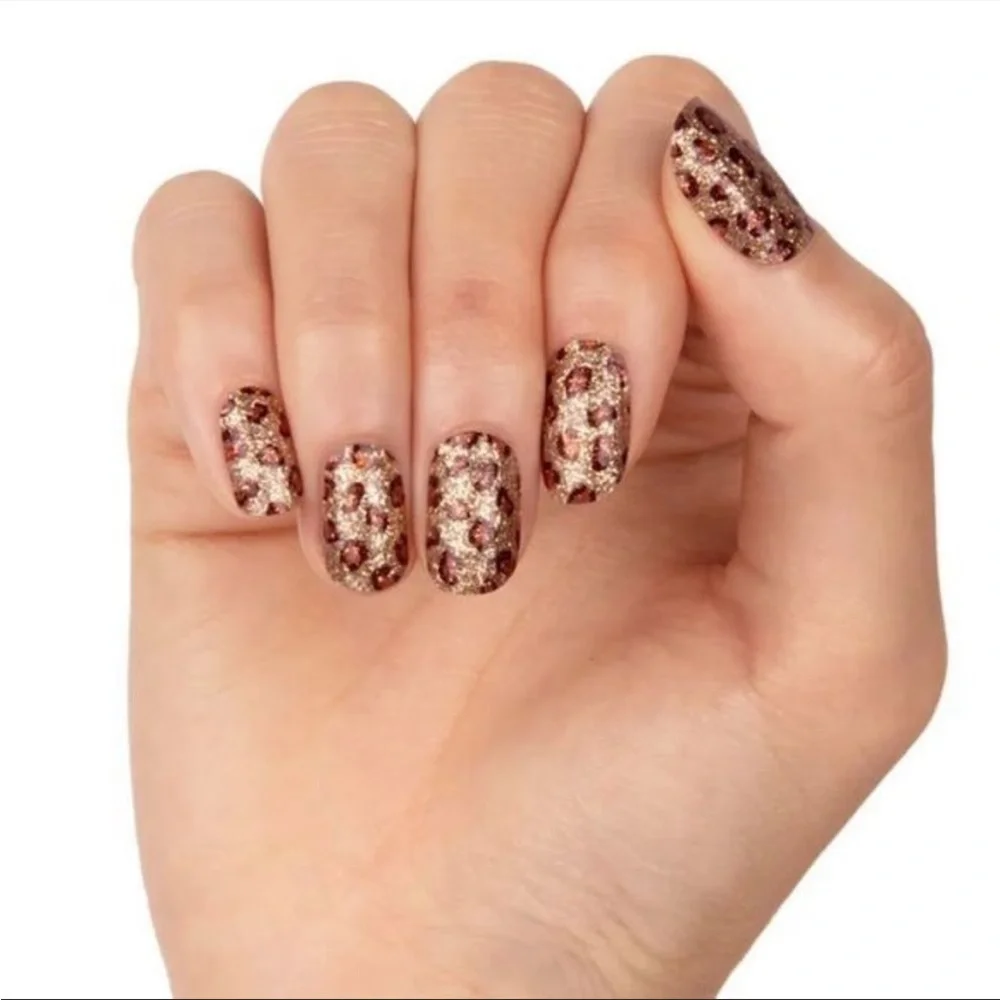 *Retired* Color Street: Safari Chic | Leopard Print Glitter Gold Brown Animal